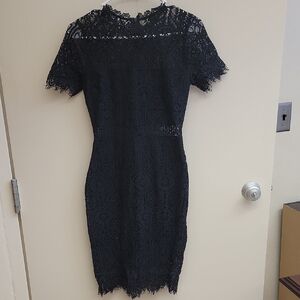 Lulu's Black Lace Midi Dress